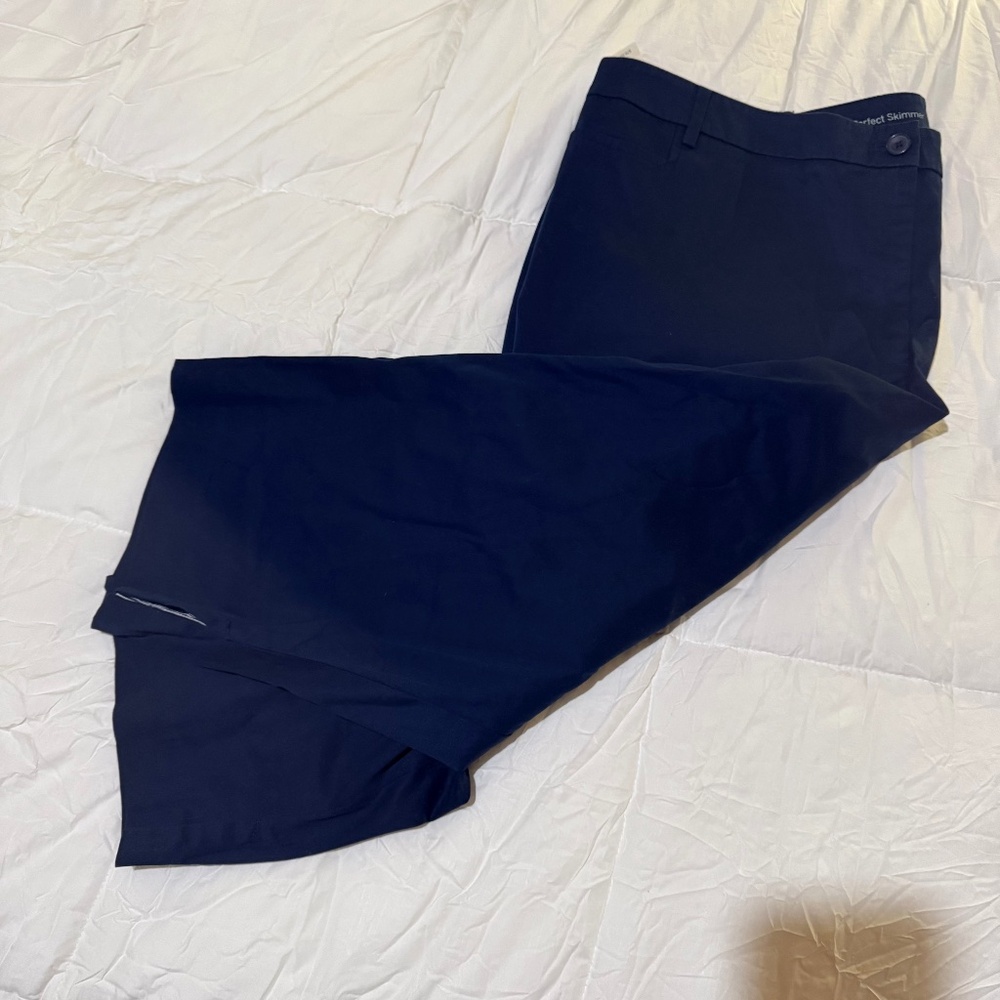 NWT 24W Talbot's Navy Blue Perfect Skinner Pants with Pockets